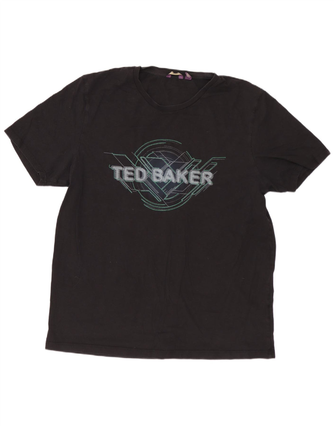 TED BAKER Ανδρικό γραφικό T-shirt Top Size 6 2XL Μαύρο