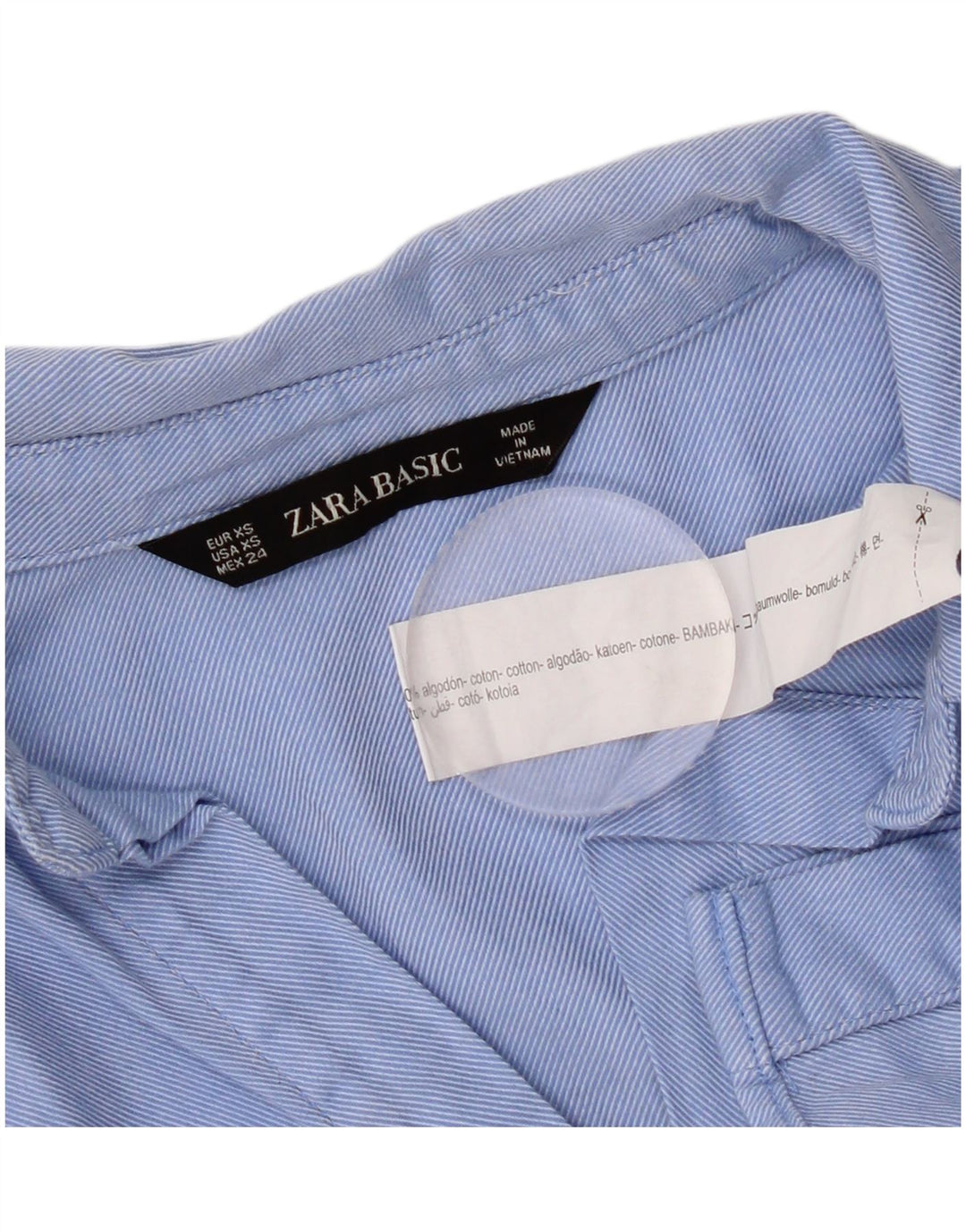 Zara Γυναικείο πουκάμισο Oversized UK 6 XS Μπλε βαμβακερό