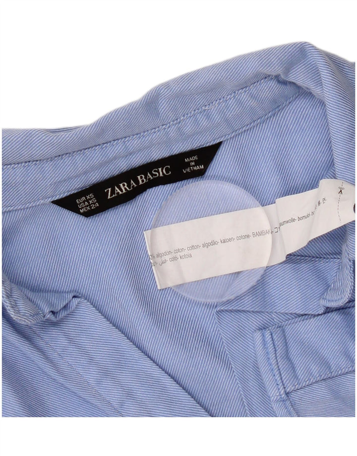 Zara Γυναικείο πουκάμισο Oversized UK 6 XS Μπλε βαμβακερό