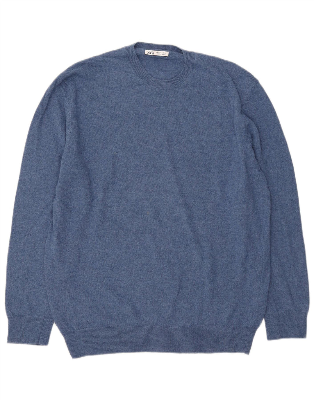 Ανδρικό πουλόβερ Zara Crew Neck Jumper Μεγάλο Μπλε Πολυαμίδιο