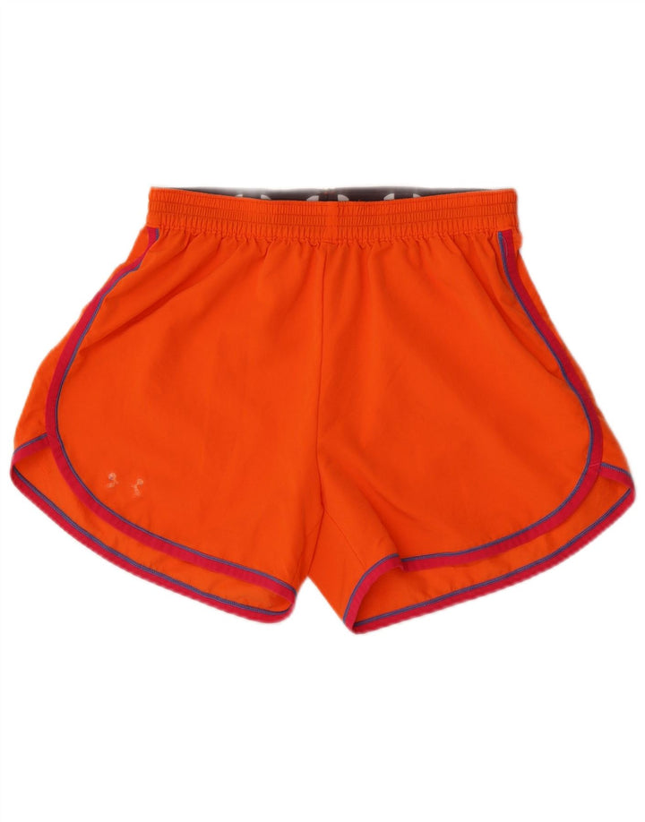 Under Armour Γυναικείο αθλητικό σορτς UK 8 Μικρό πορτοκαλί ριγέ πολυεστέρα