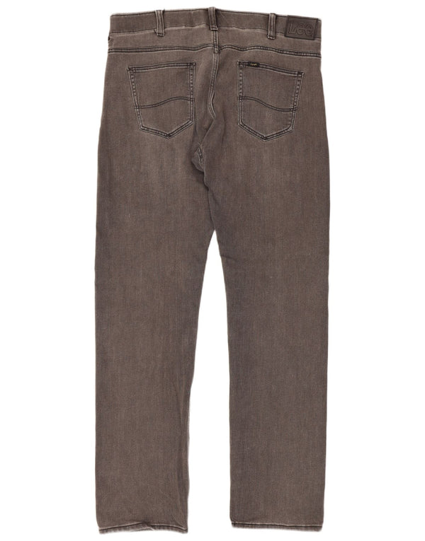 Lee Mens Slim Fit Straight Jeans W36 L34 Γκρι βαμβακερό