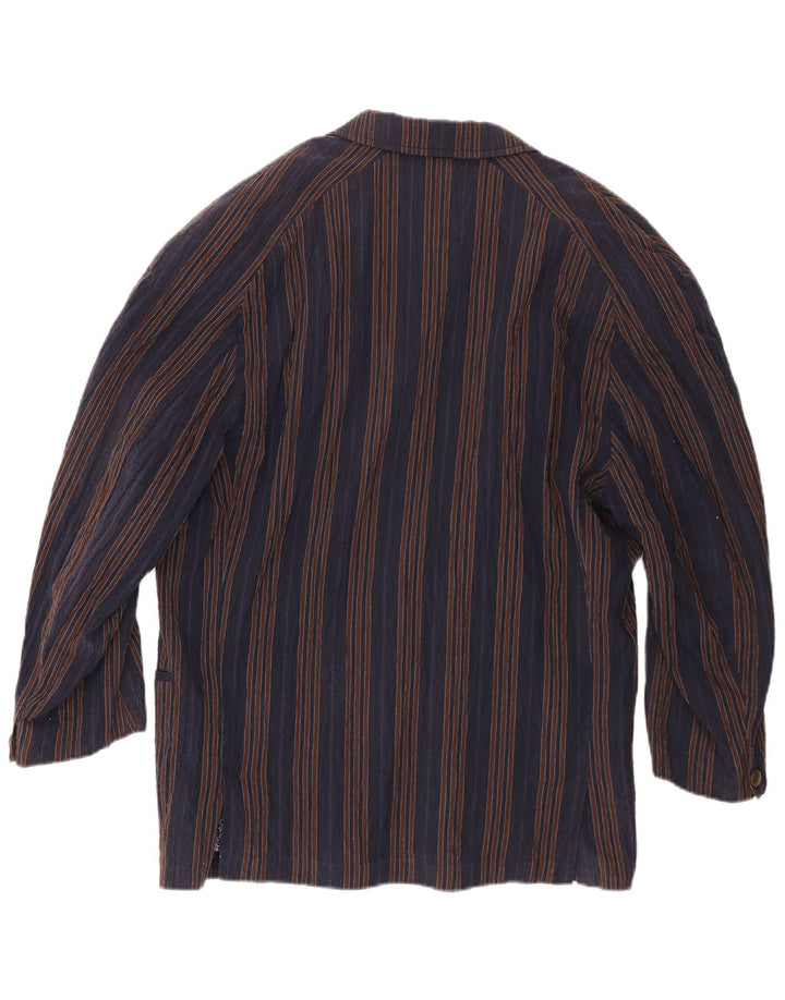 Ciao Mens Traditional Fit Blazer Jacket IT 46 Small Navy Blue ριγέ