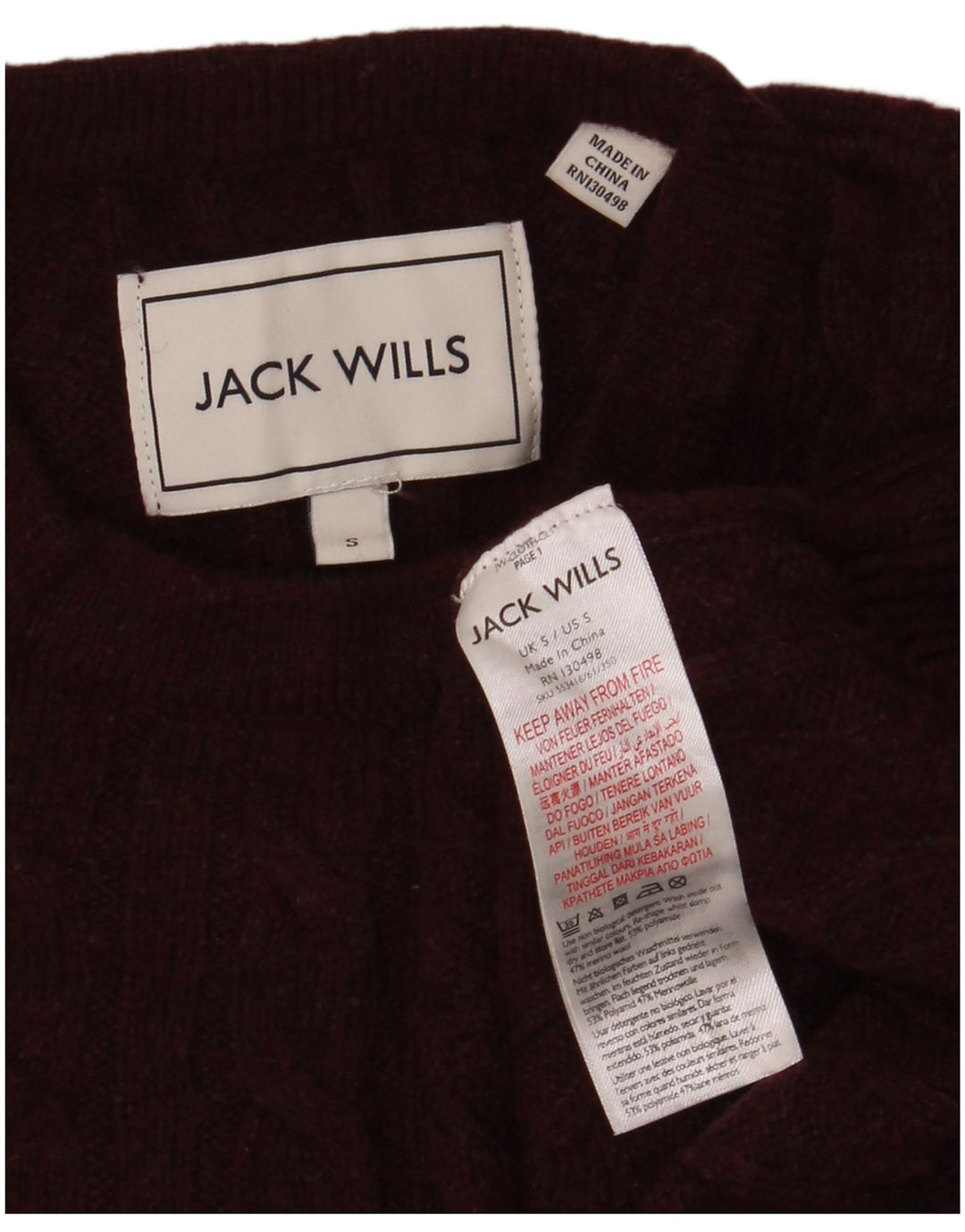 Jack Wills Ανδρικό πουλόβερ με λαιμόκοψη με λαιμόκοψη από πολυαμίδιο
