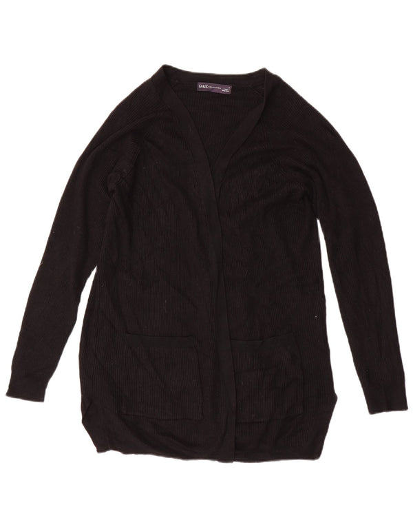 Marks & Spencer Γυναικείο ανοιχτό πουλόβερ ζακέτα UK 10 Small Black Viscose
