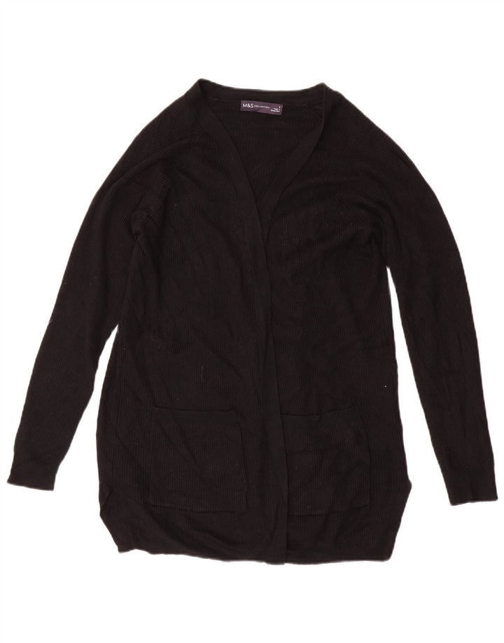 Marks & Spencer Γυναικείο ανοιχτό πουλόβερ ζακέτα UK 10 Small Black Viscose