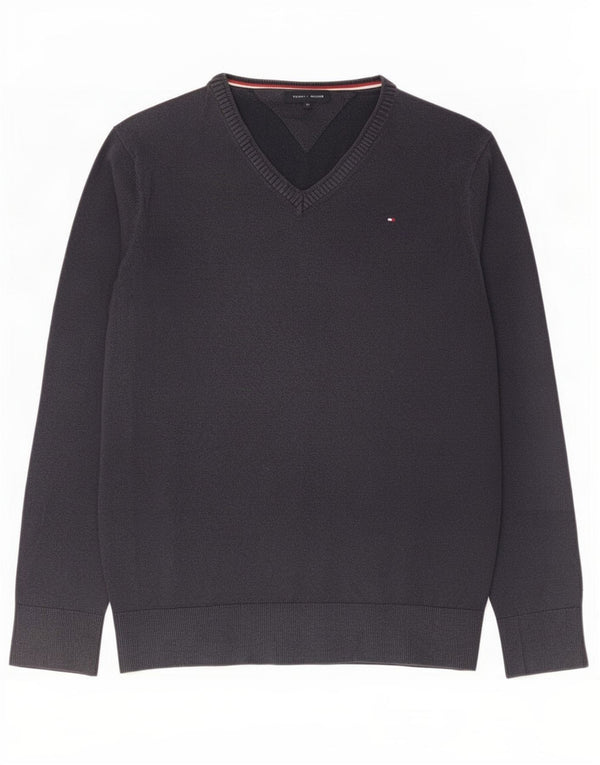 Tommy Hilfiger Boys πουλόβερ με λαιμόκοψη με V λαιμόκοψη 15-16 ετών Ναυτικό βαμβακερό