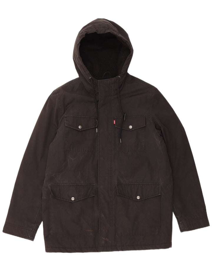 Ανδρικό μπουφάν με κουκούλα Levi's Windbreaker UK 38 Medium Black Polyester