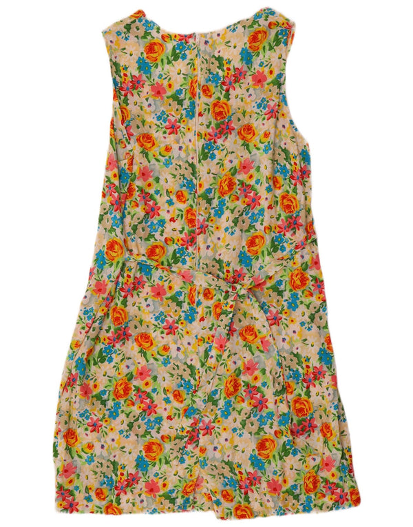 Vintage γυναικείο αμάνικο φόρεμα UK 12 Medium πολύχρωμο Floral