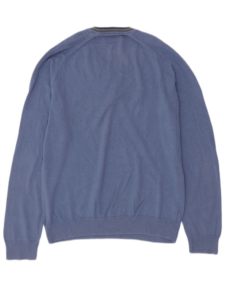 PENGUIN Ανδρικό πουλόβερ με λαιμόκοψη με V λαιμόκοψη μεγάλο μπλε βαμβακερό