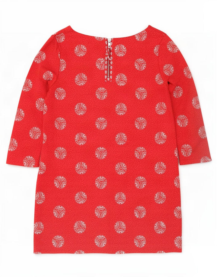 White Stuff Γυναικείο Φόρεμα με μανίκια 3/4 Basic UK 12 Medium Red Geometric