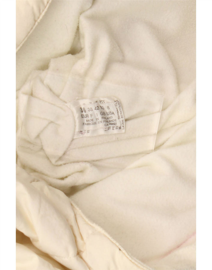 Vintage γυναικείο υπερμεγέθη παλτό UK 10 Small White Paisley Polyester