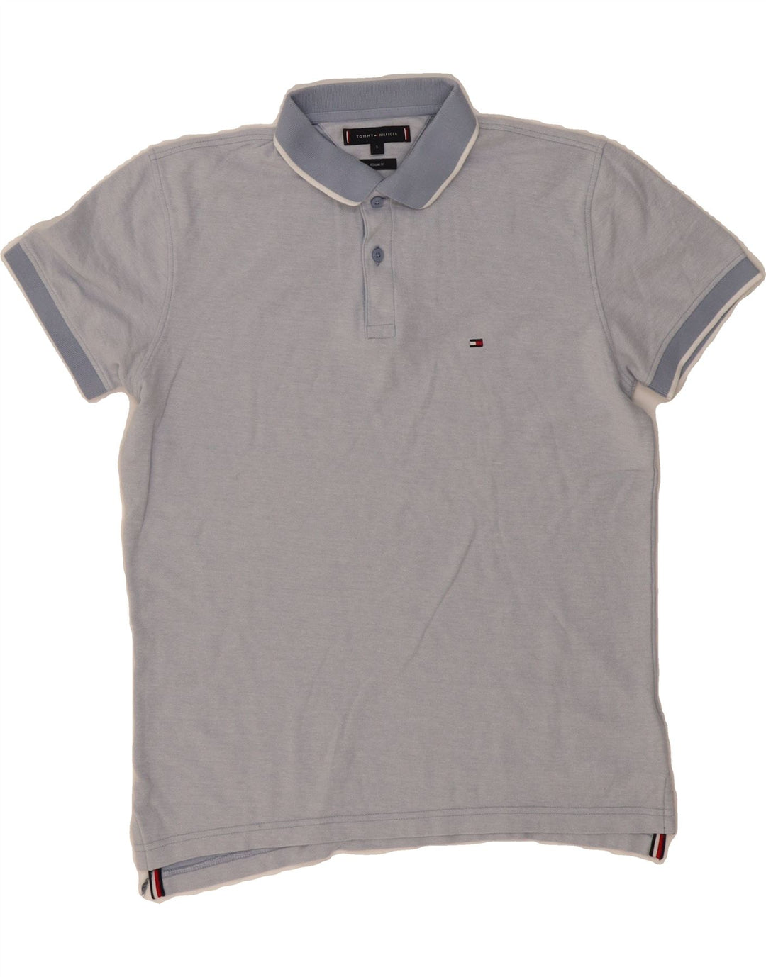TOMMY HILFIGER Mens Regular Fit Polo Shirt Small Blue Cotton Vintage Tommy Hilfiger and Second-Hand Tommy Hilfiger from Messina Hembry 