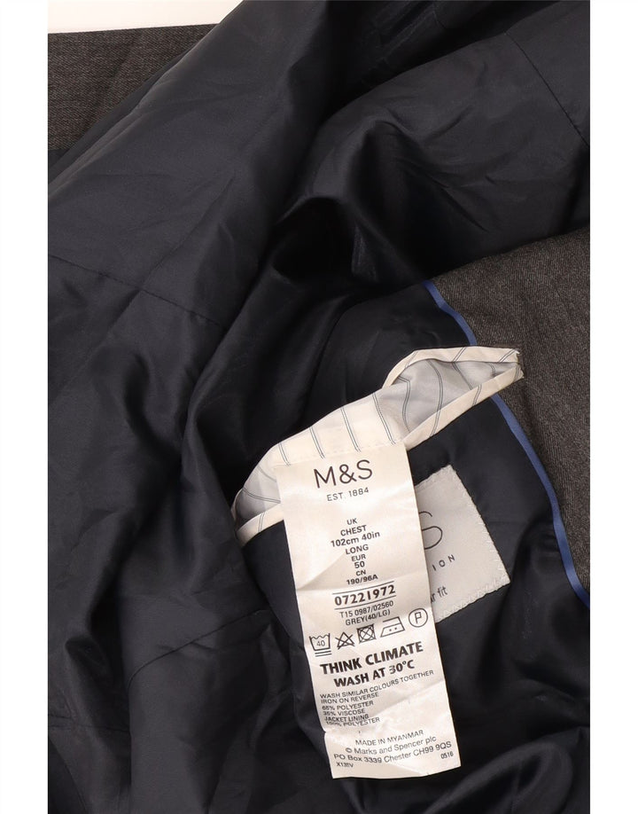 Marks & Spencer Ανδρικό μπουφάν blazer UK 40 Large Grey Polyester