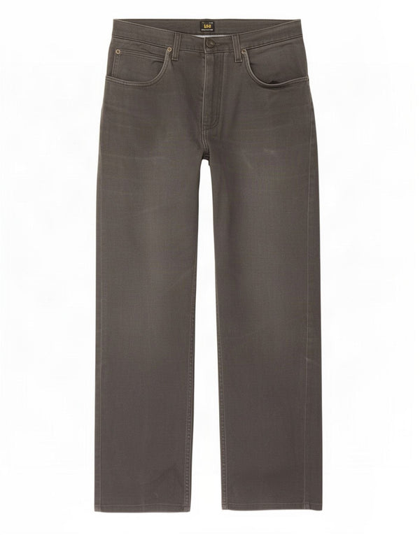 Lee Mens Brooklyn Straight Casual Παντελόνι W32 L32 Γκρι βαμβακερό