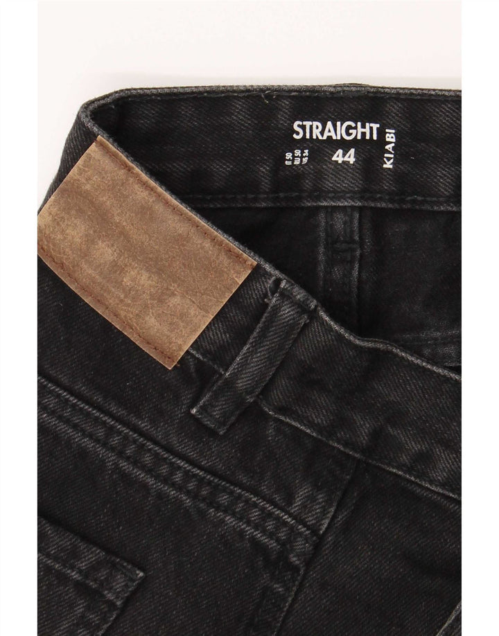 Kiabi Mens Cargo Straight Jeans IT 50 Large W34 L31 Μαύρο