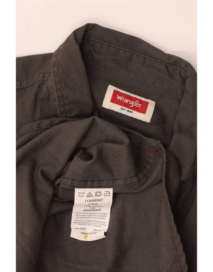 Ανδρικό κοντομάνικο πουκάμισο Wrangler μεγάλο γκρι βαμβακερό