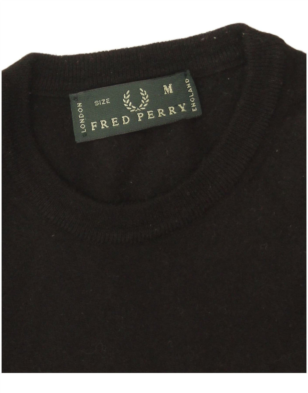 Fred Perry Γυναικείο πουλόβερ με λαιμόκοψη UK 14 μεσαίο μαύρο μαλλί
