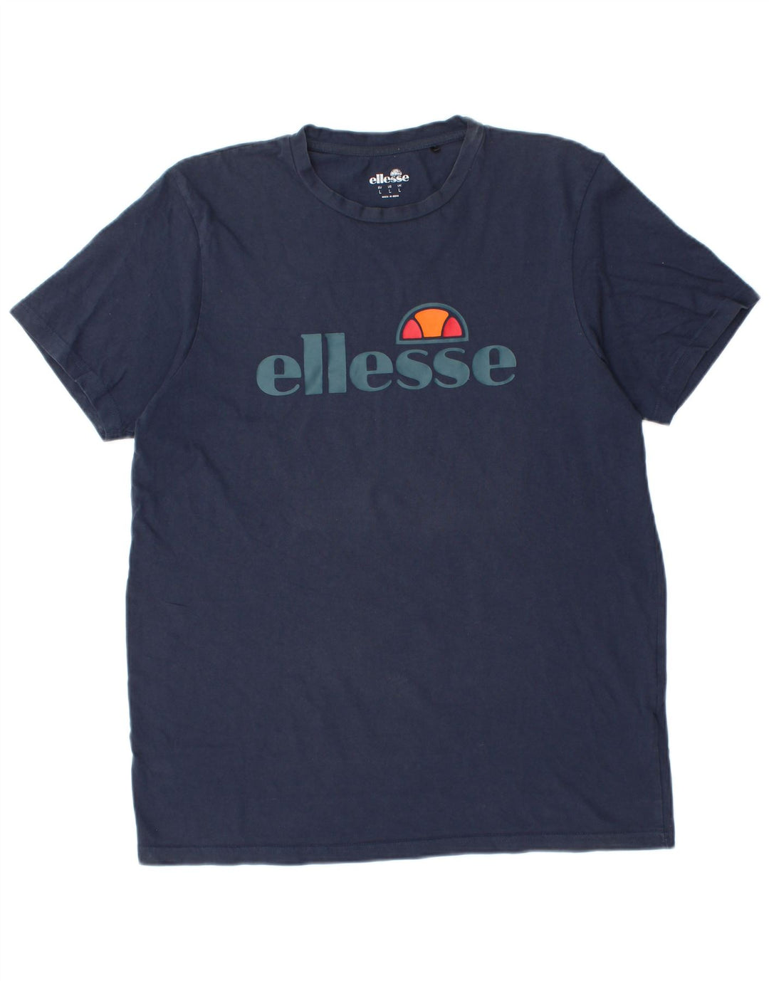 Ellesse Ανδρικό γραφικό T-Shirt Top Large Navy Blue από βαμβάκι