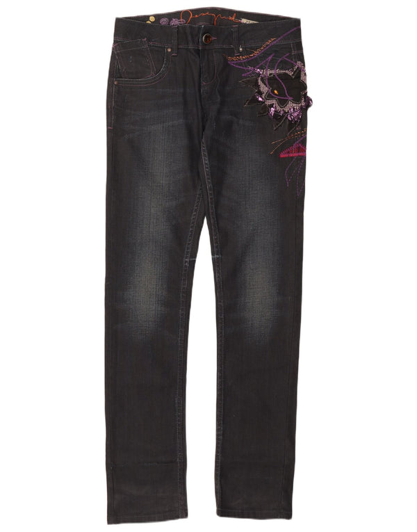 Γυναικείο Desigual Graphic Slim Jeans EU 40 Medium W32 L35 μαύρο βαμβακερό