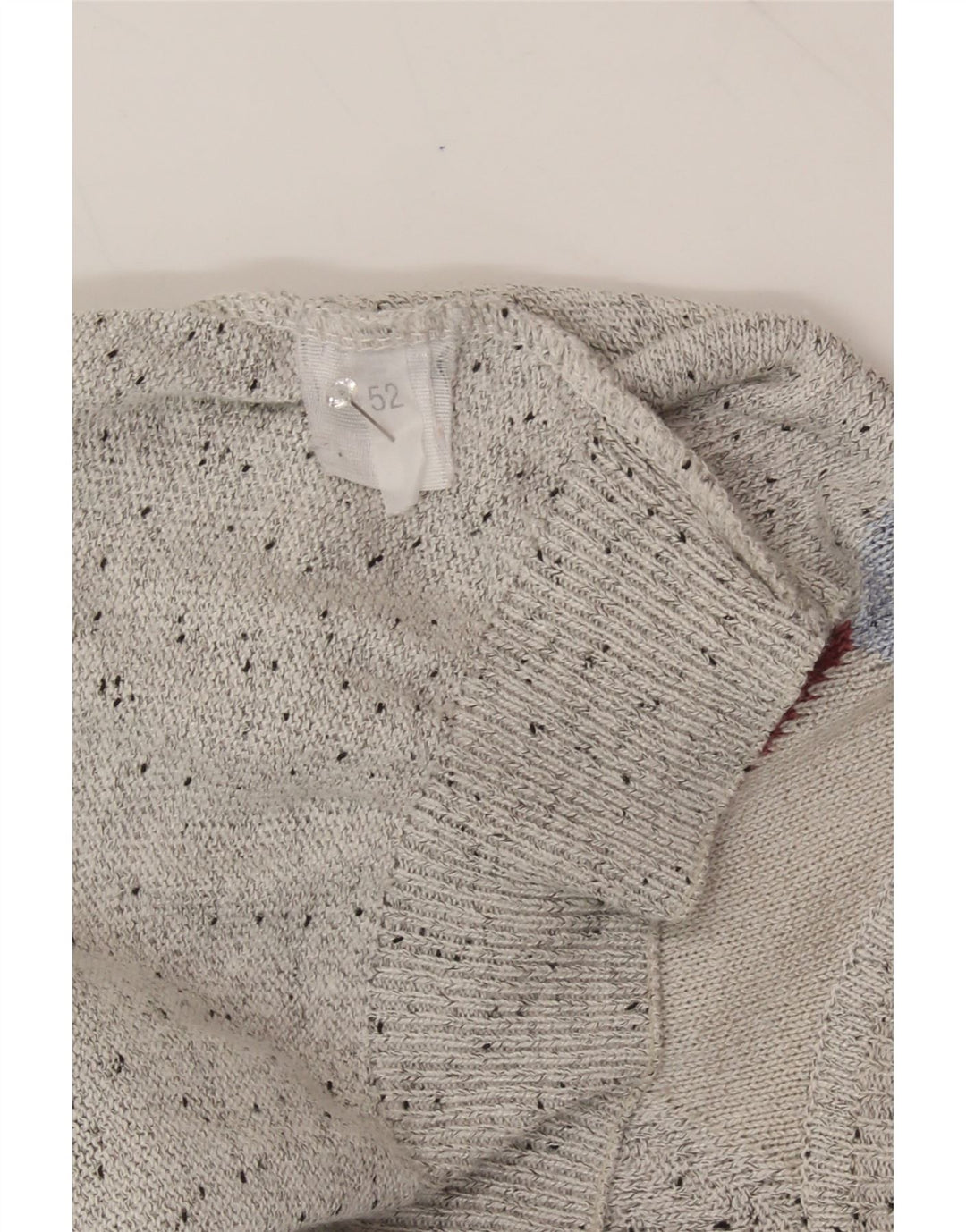 MARC GIBALDI Mens Boat Neck Jumper Sweater IT 52 Large Grey Argyle/Diamond Vintage Marc Gibaldi and Second-Hand Marc Gibaldi from Messina Hembry 