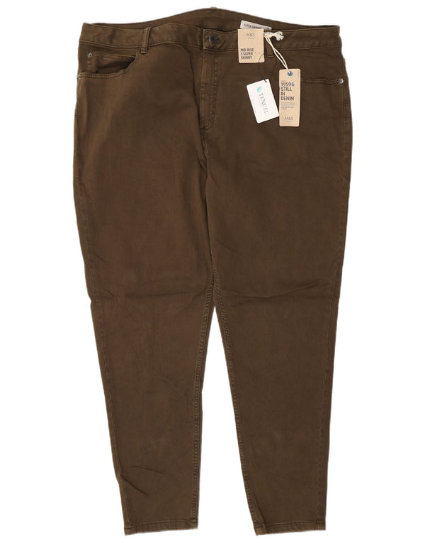 Marks & Spencer Γυναικεία ψηλόμεσα τζιν Super Skinny UK 22 3XL W42 L28 Καφέ