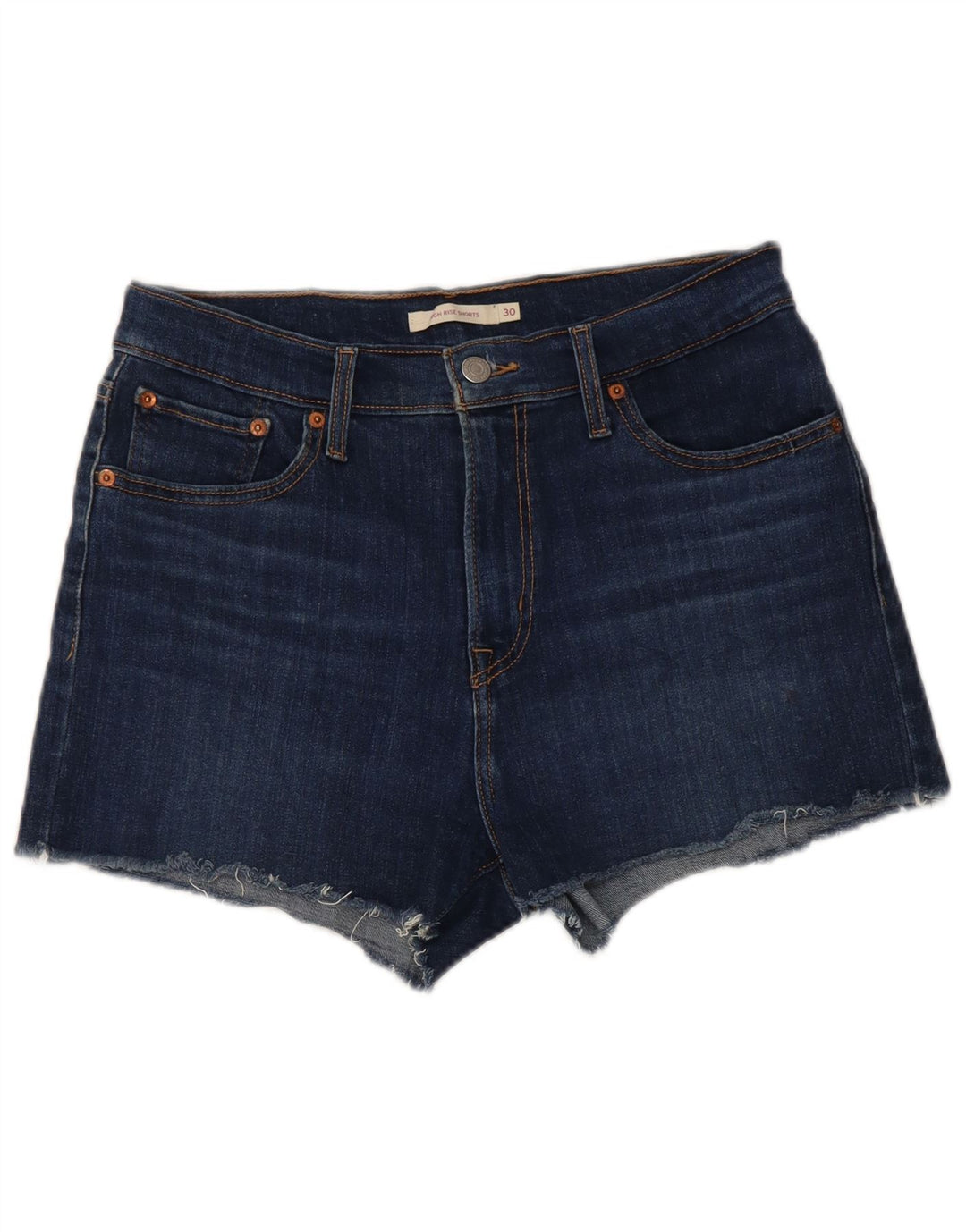 Γυναικείο ψηλό ψηλό τζιν σορτς Levi's W30, μεσαίο μπλε βαμβακερό