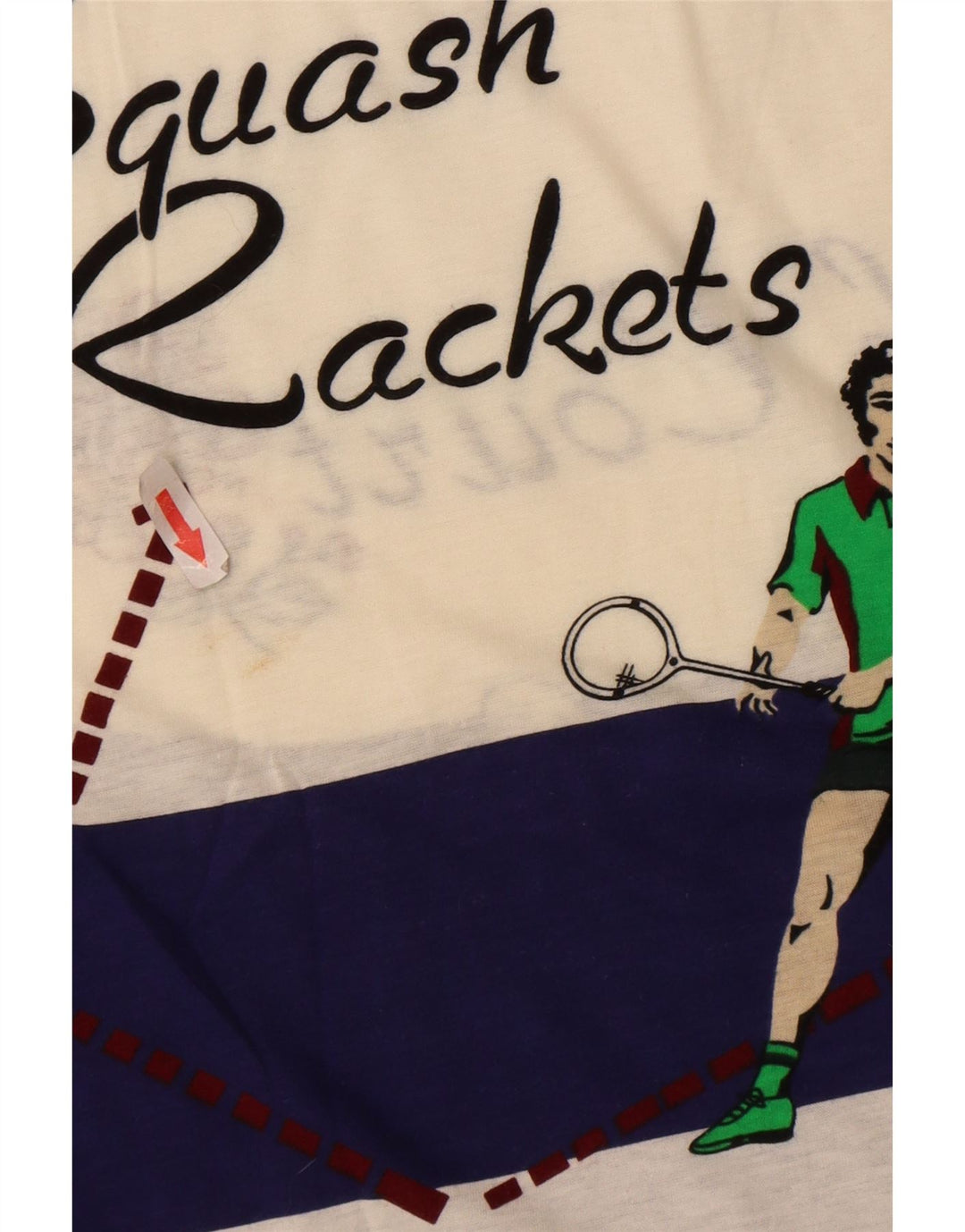 Cacharel Ανδρικό γραφικό T-Shirt Top Large White Colourblock Βαμβακερό