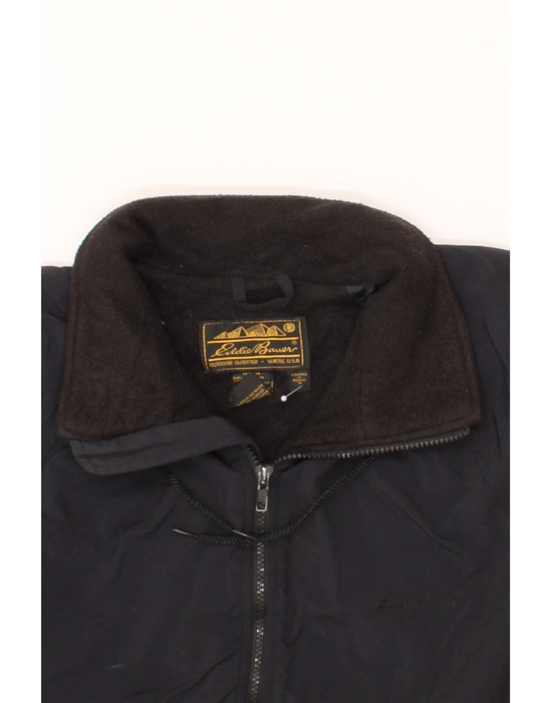 EDDIE BAUER Mens Hooded Windbreaker Jacket UK 38 Medium Black Nylon Vintage Eddie Bauer and Second-Hand Eddie Bauer from Messina Hembry 