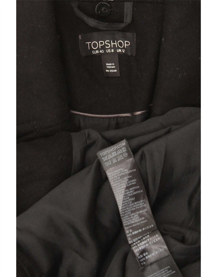 Topshop Γυναικείο Πανωφόρι UK 12 Μεσαίου Μαύρου Πολυεστέρα