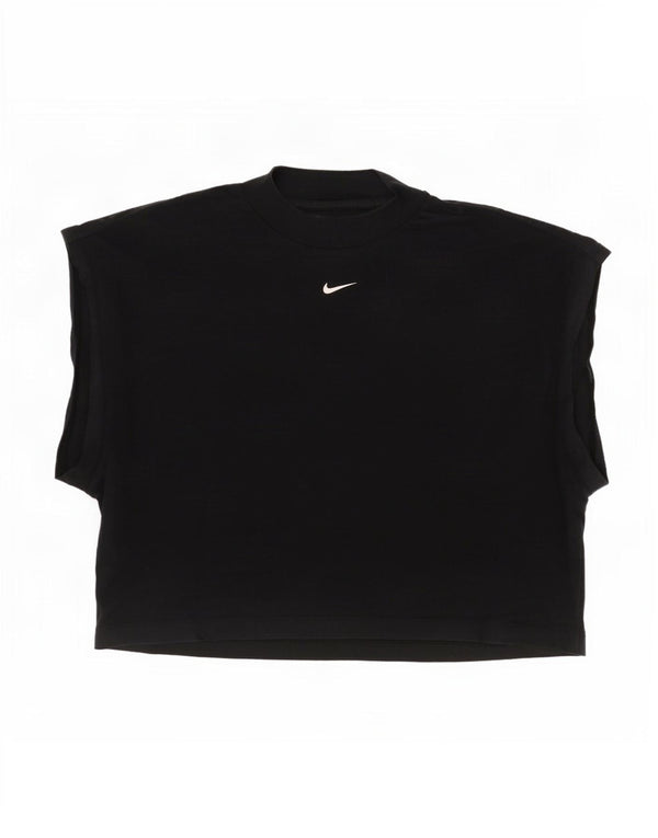 Γυναικείο μπλουζάκι Nike Crop Oversized Top UK 14 Μεσαίο μαύρο βαμβακερό