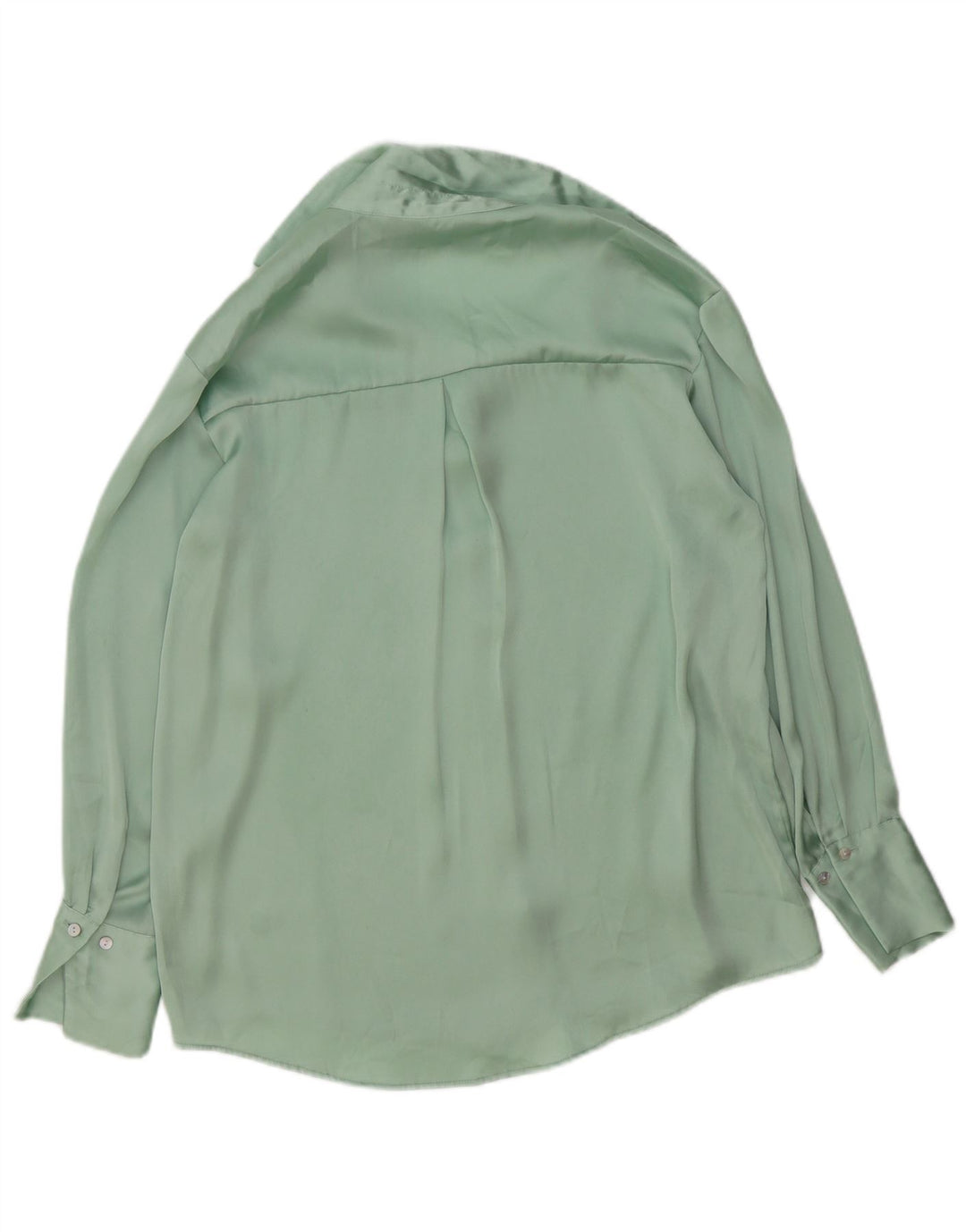 Zara Γυναικείο πουκάμισο Oversized Μπλούζα UK 6 XS Green Polyester