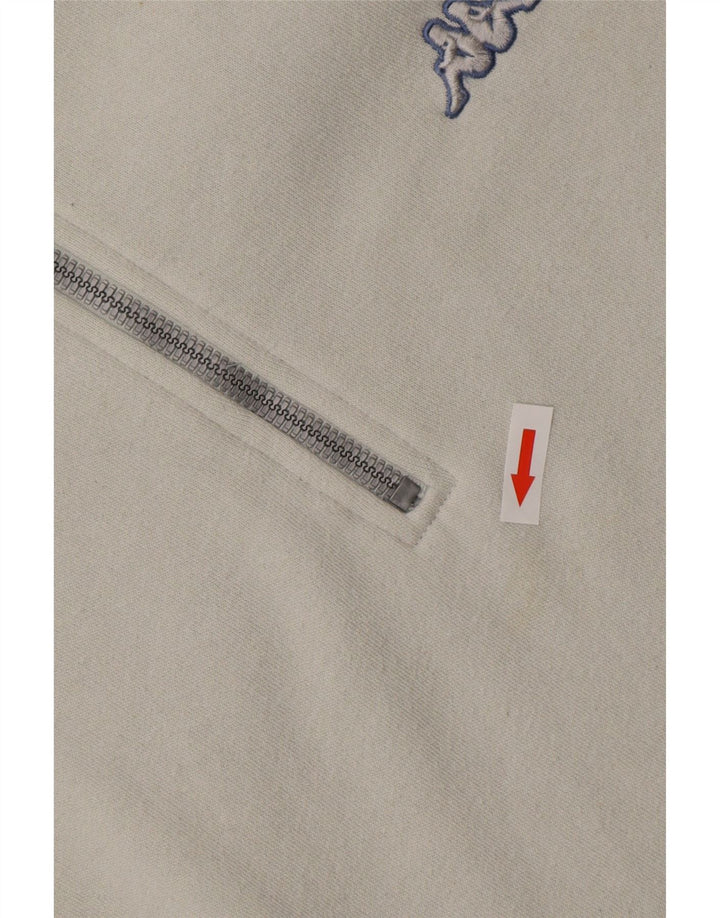 Ανδρικό φούτερ Kappa με φερμουάρ Jumper XL από λευκό βαμβακερό