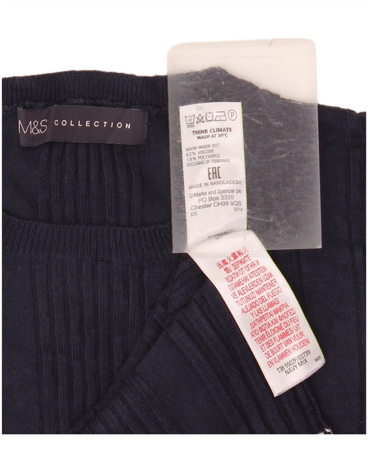 MARKS & SPENCER Γυναικείο πουλόβερ με λαιμόκοψη UK 14 Large Navy Blue