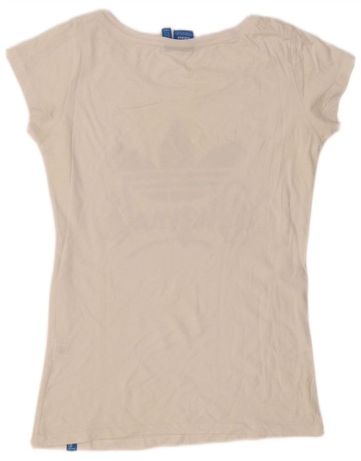 Γυναικείο γραφικό T-Shirt Adidas Top UK 12 Medium White