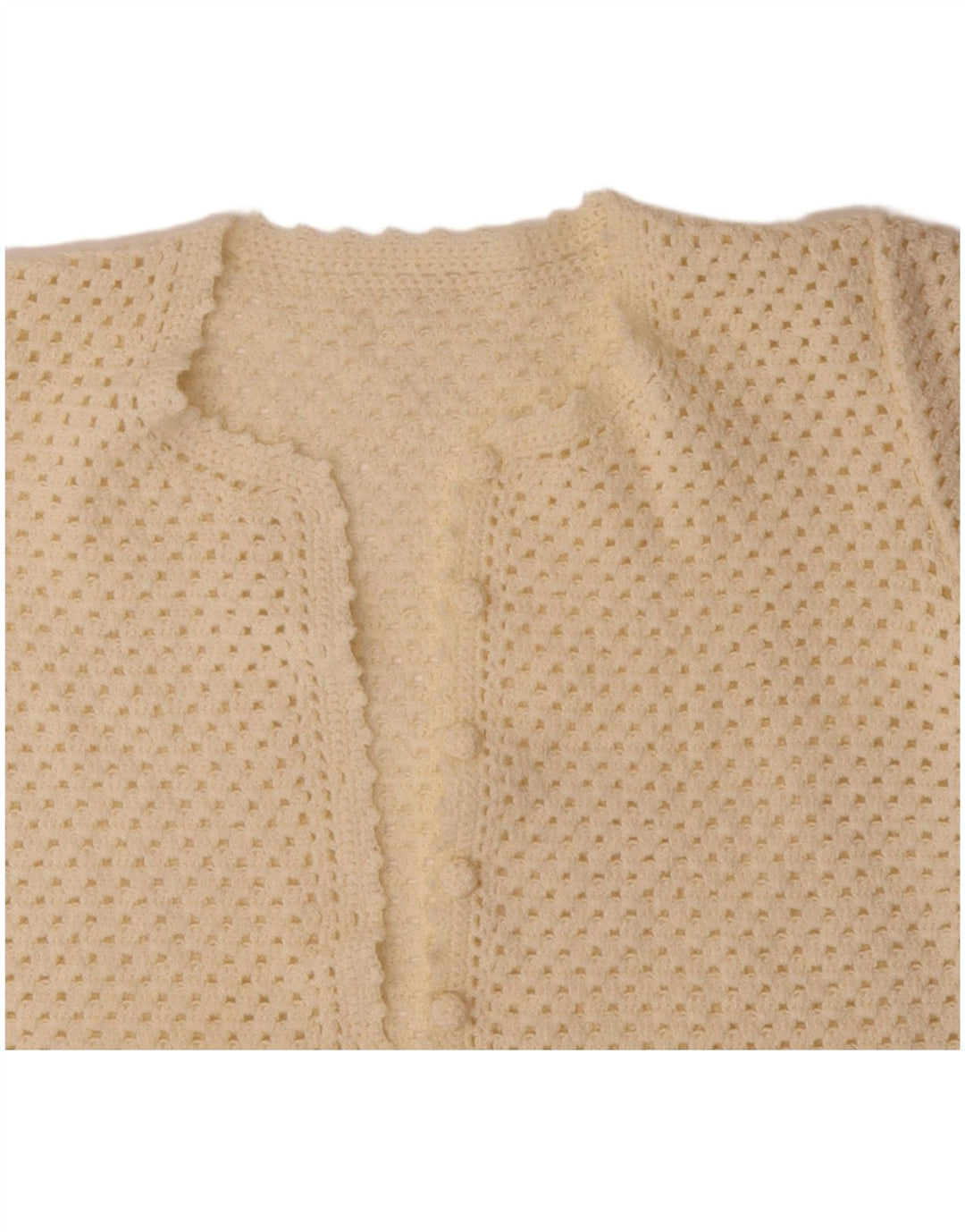 Γυναικείο πουλόβερ με κοντό μανίκι VINTAGE UK 14 Medium Off White