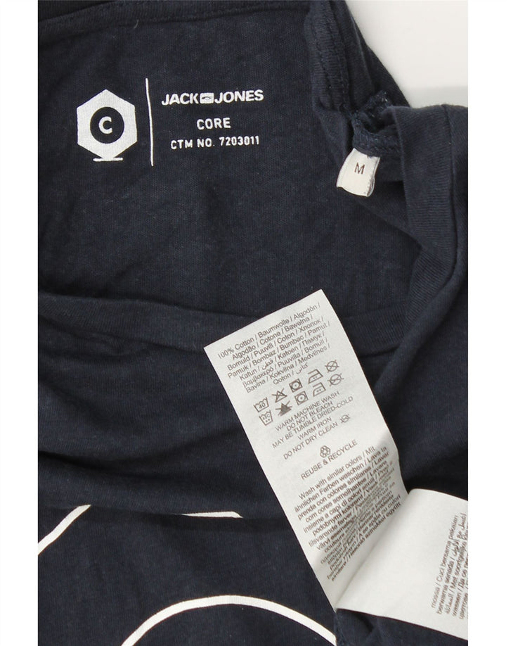 Ανδρικό γραφικό μπλουζάκι JACK & JONES Τοπ μεσαίου μπλε βαμβακερό