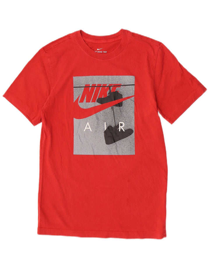 Ανδρικό γραφικό μπλουζάκι Nike, μικρό κόκκινο βαμβακερό