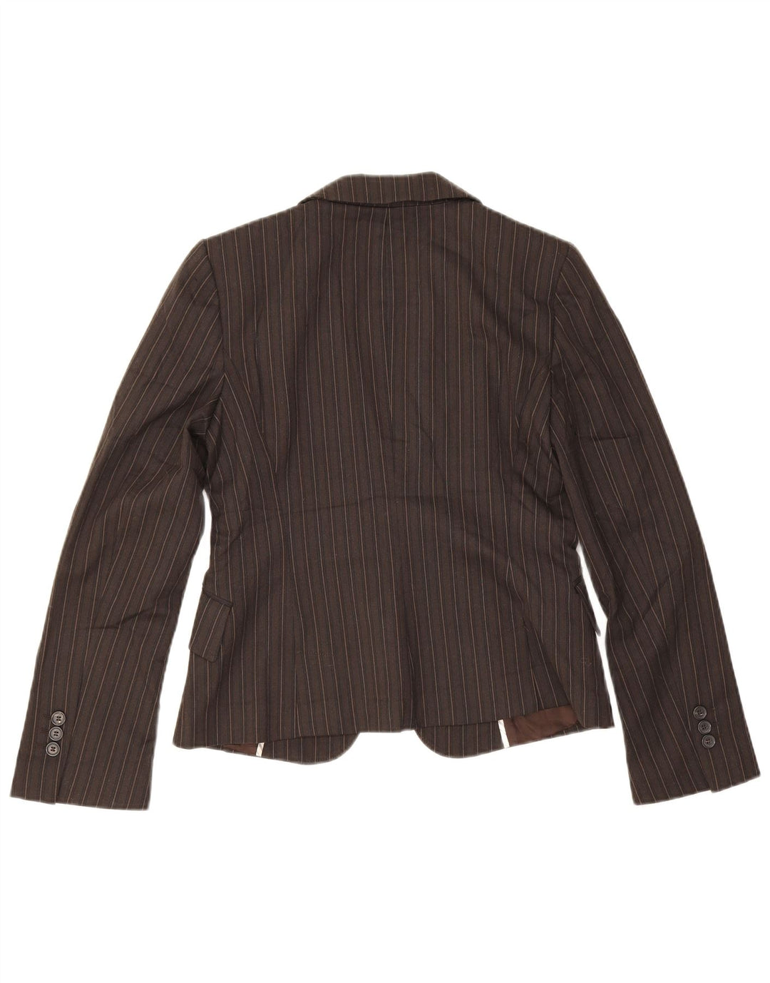 Zara Γυναικείο τζάκετ μπλέιζερ με 1 κουμπί EU 38 Small Brown Pinstripe Polyester