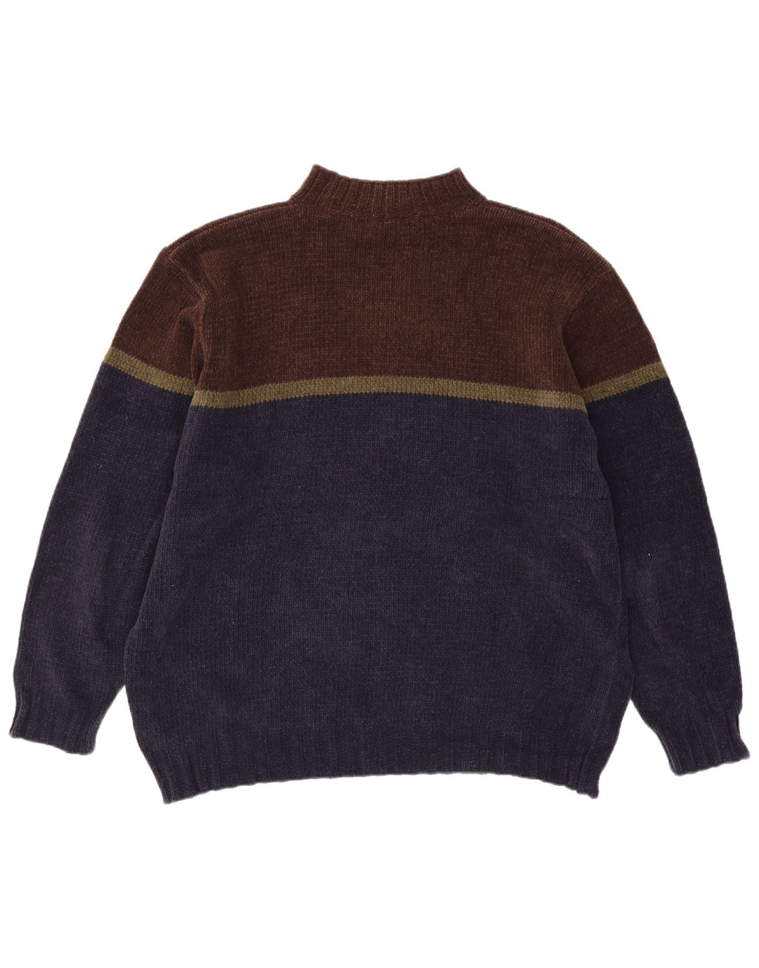 Marks & Spencer Ανδρικό πουλόβερ με λαιμόκοψη XL Navy Blue Colorblock