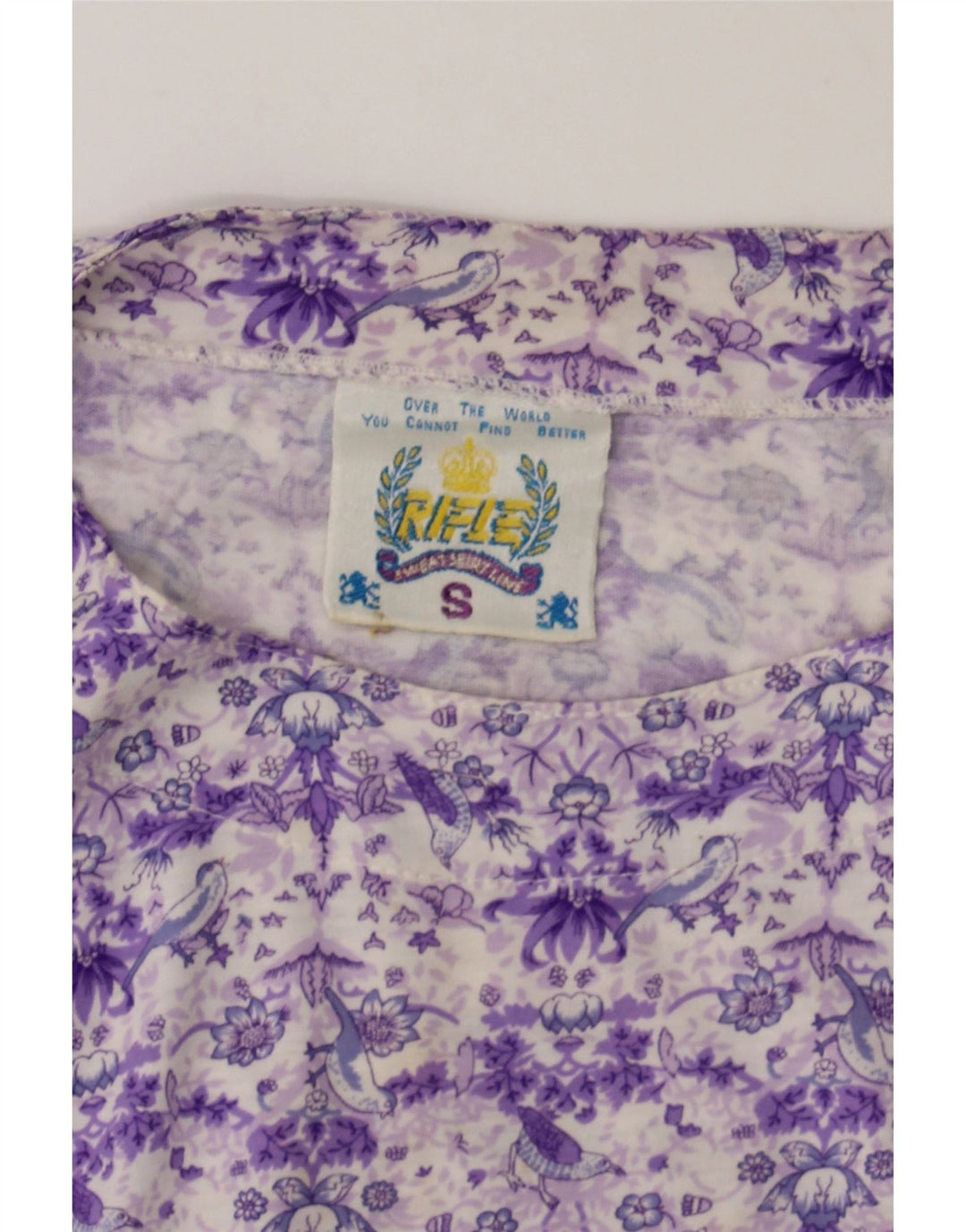 RIFLE Womens Oversized Blouse Top UK 10 Small Purple Floral Vintage Rifle and Second-Hand Rifle from Messina Hembry 