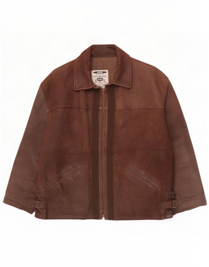 Ανδρικό Δερμάτινο Μπουφάν Bayside UK 42 XL Καφέ