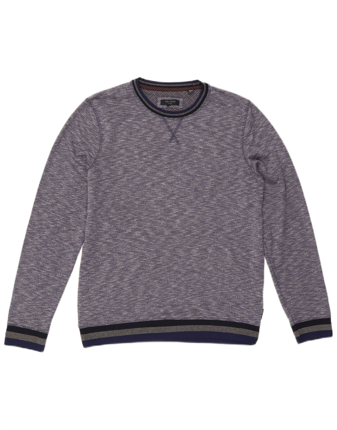 Ανδρικό πουλόβερ με λαιμόκοψη Ted Baker Μέγεθος 3 Medium Blue Flecked