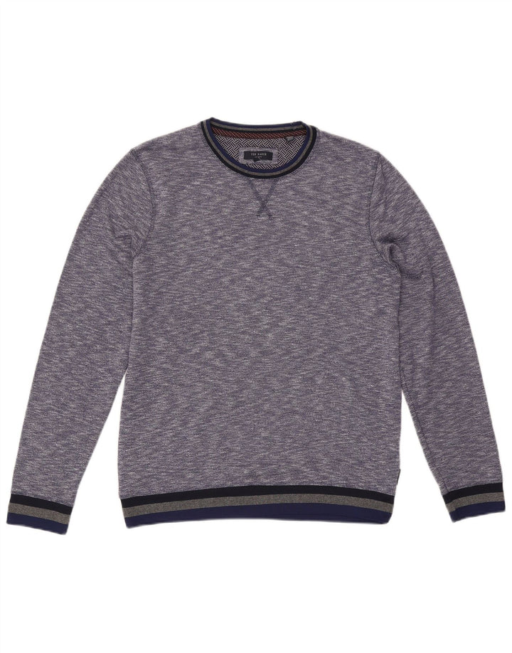 Ανδρικό πουλόβερ με λαιμόκοψη Ted Baker Μέγεθος 3 Medium Blue Flecked