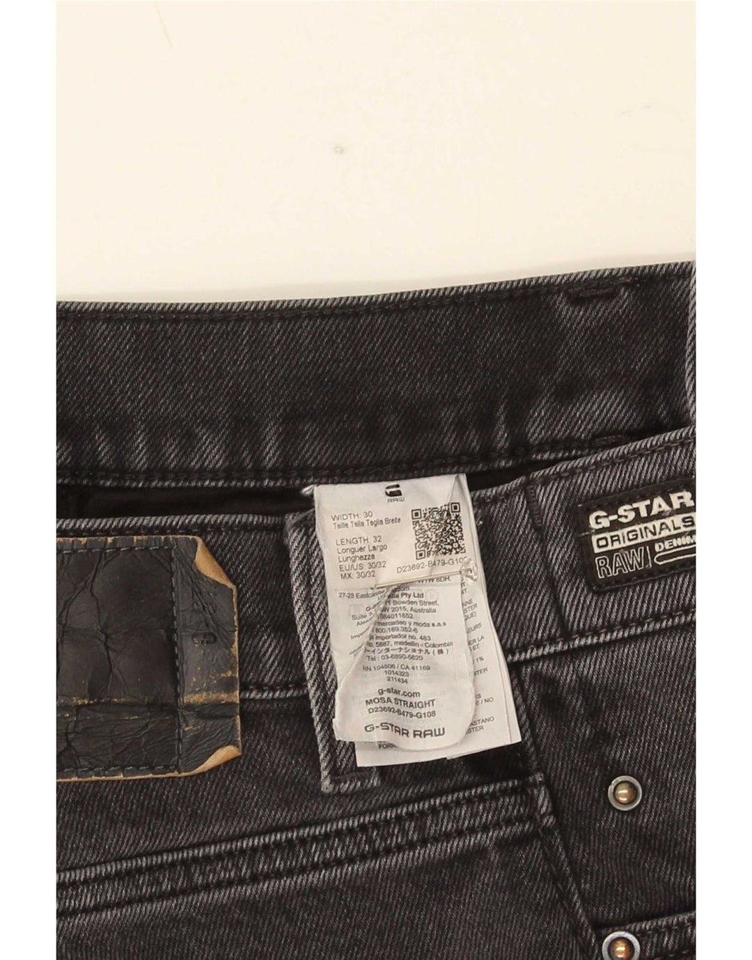 Ανδρικό τζιν ίσιο G-Star W30 L32 Γκρι βαμβακερό