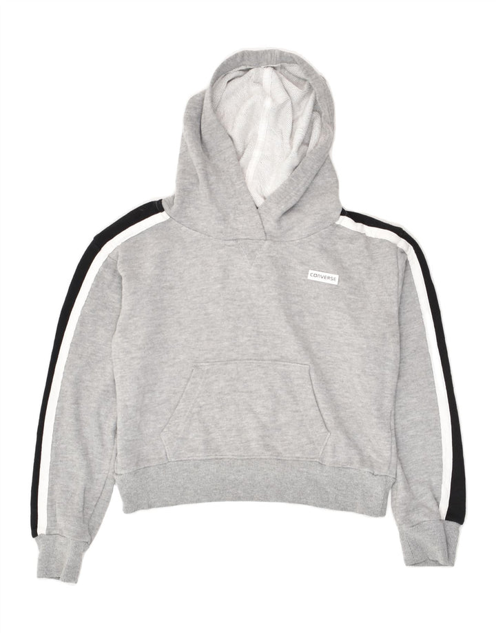 CONVERSE Boys Crop Hoodie Jumper 10-11 Years Medium  Grey | Vintage Converse | Thrift | Second-Hand Converse | Used Clothing | Messina Hembry 