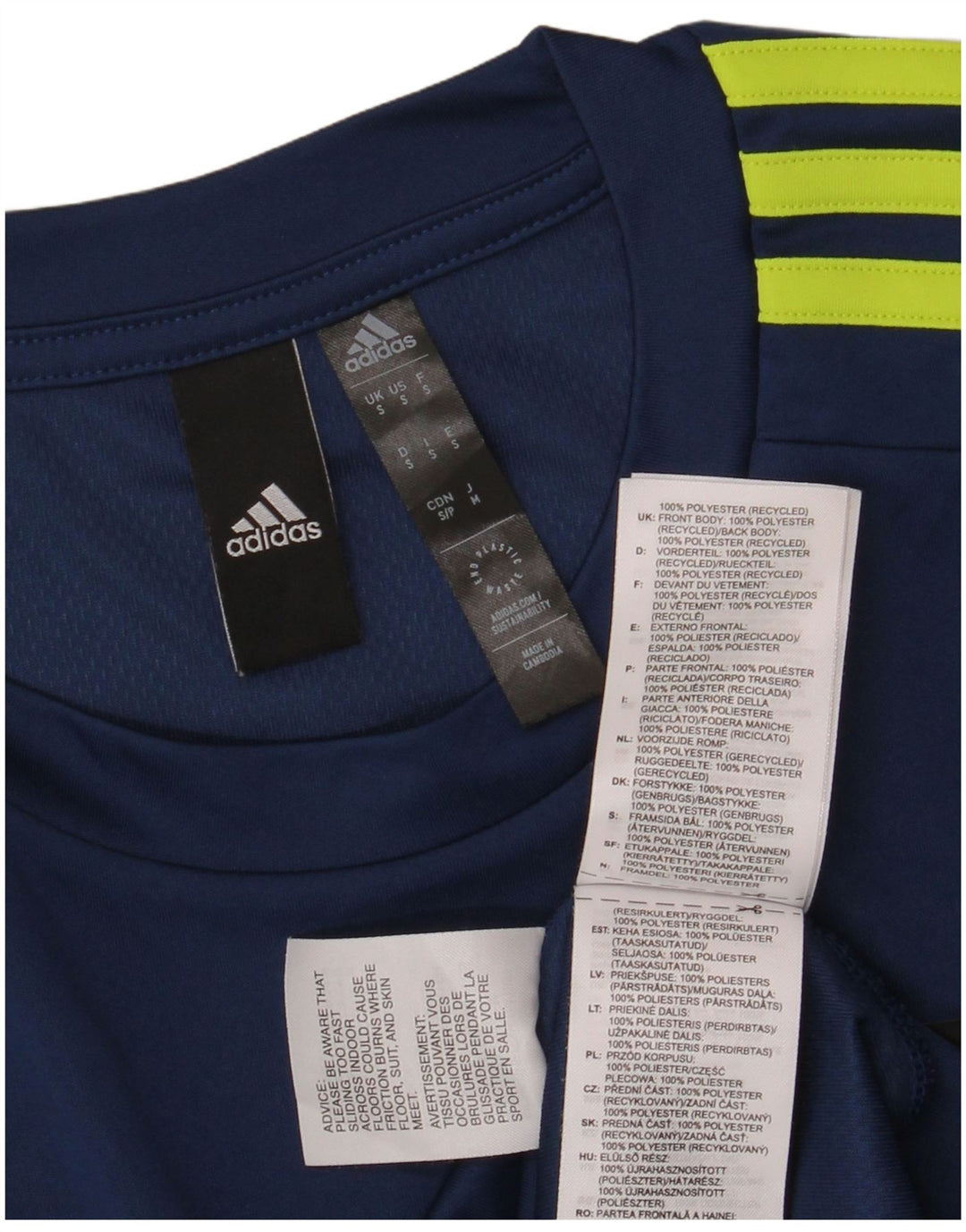 Adidas Ανδρικό T-Shirt Aeroready Top Small Navy Blue Polyester
