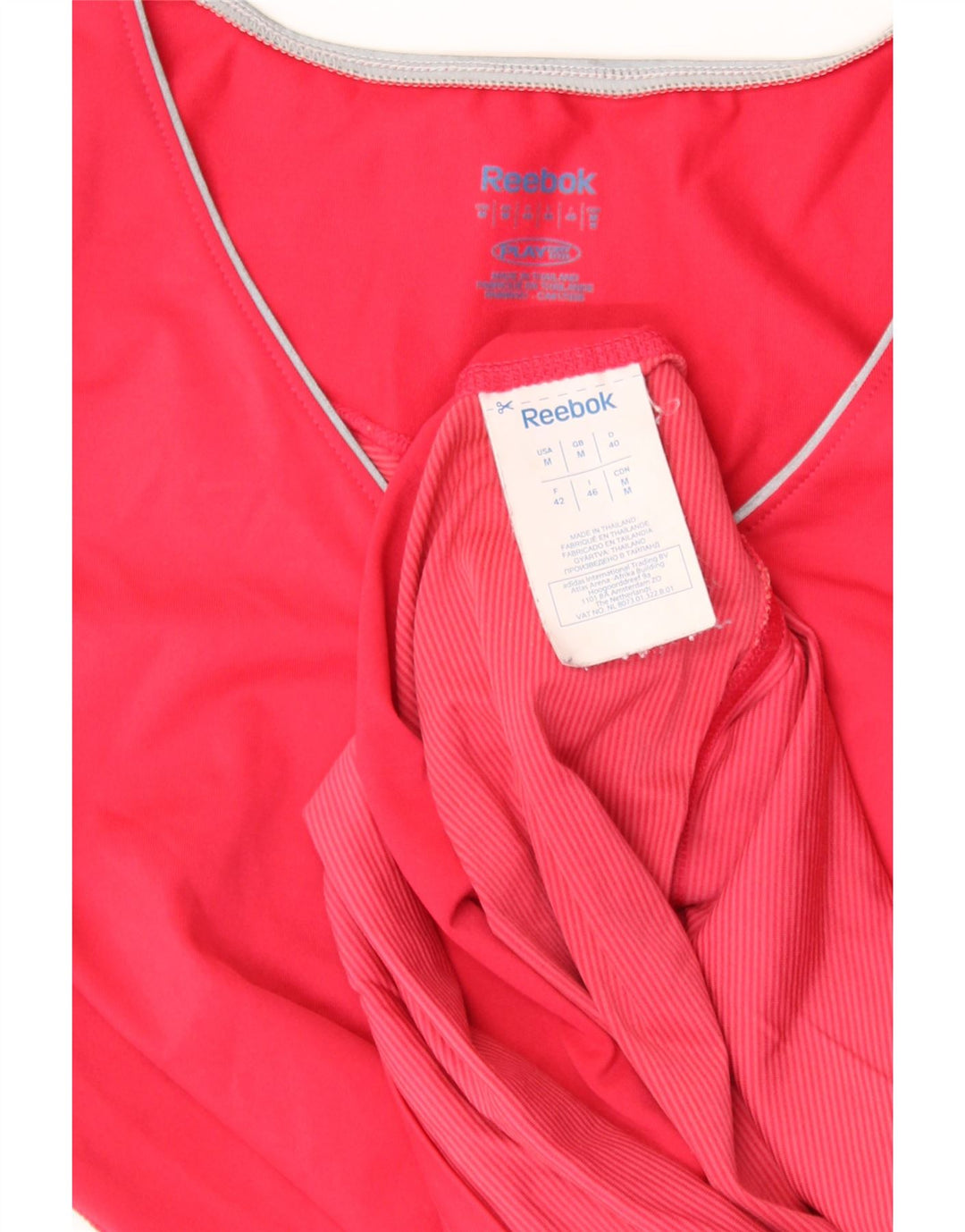 REEBOK Γυναικείο T-Shirt Top UK 12 Medium Pink Polyester