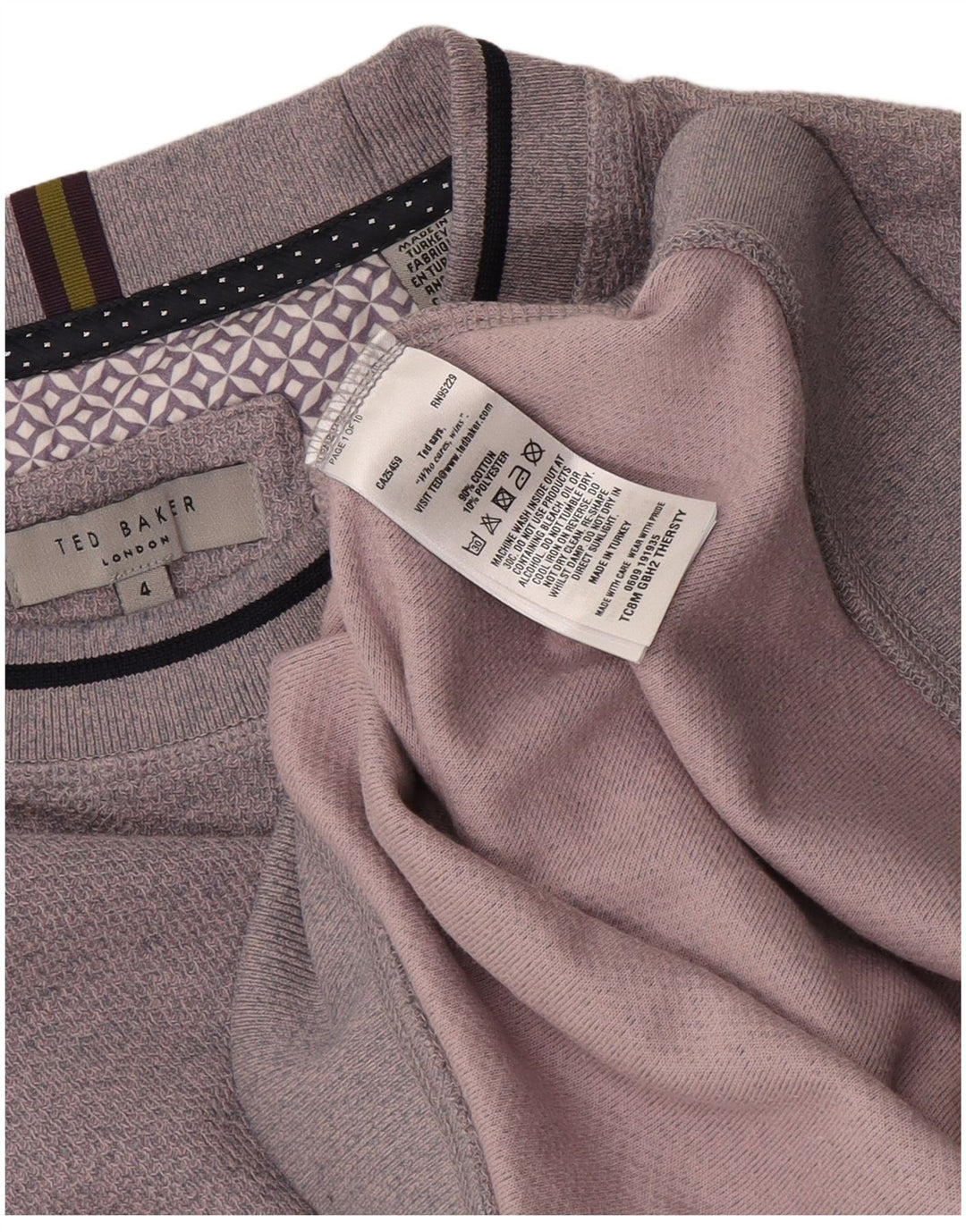 Ted Baker Ανδρικό Φούτερ Jumper Size 4 Μεγάλο Μωβ Βαμβακερό