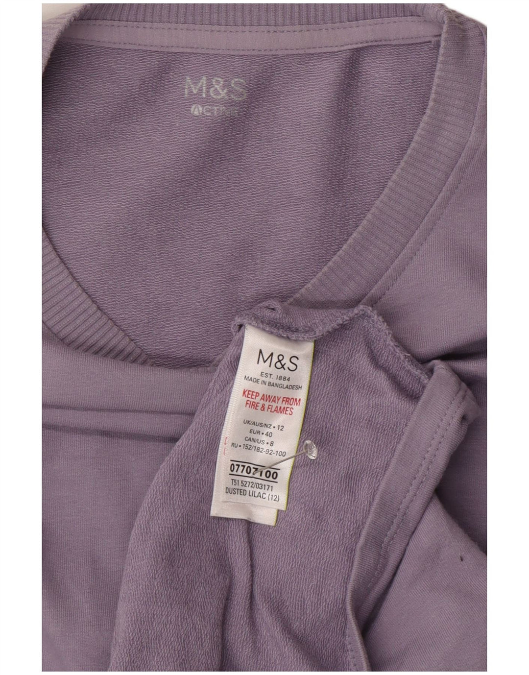 Marks & Spencer Γυναικεία φούτερ Jumper UK 12 Μεσαία Μωβ βαμβακερή